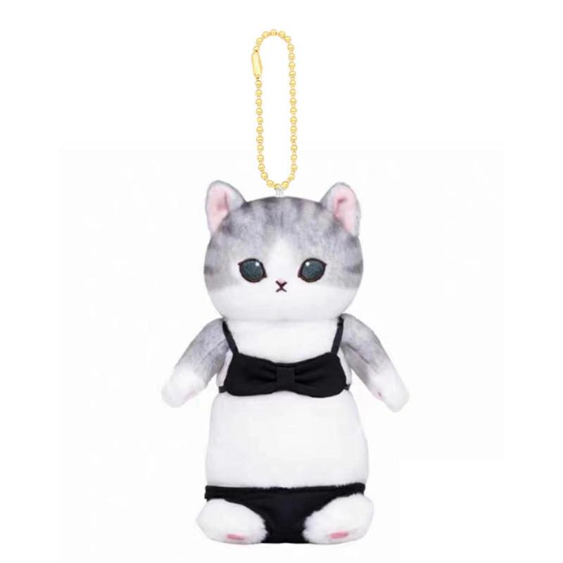 Adorable 14cm Shark Cat Plush Toy In Blue Bikini Super Soft Pp Cotton Filling