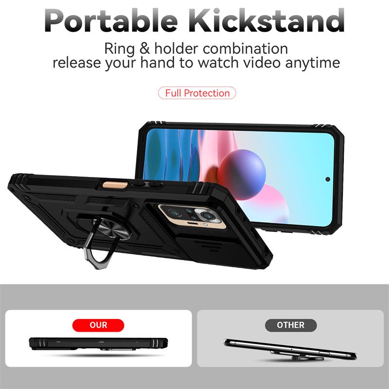 Full Cover For Xiaomi Redmi Note 10 Pro Case Redmi Note 10 Pro Push Window Magnetic Phone Holder Case For Redmi Note 10 Pro Case