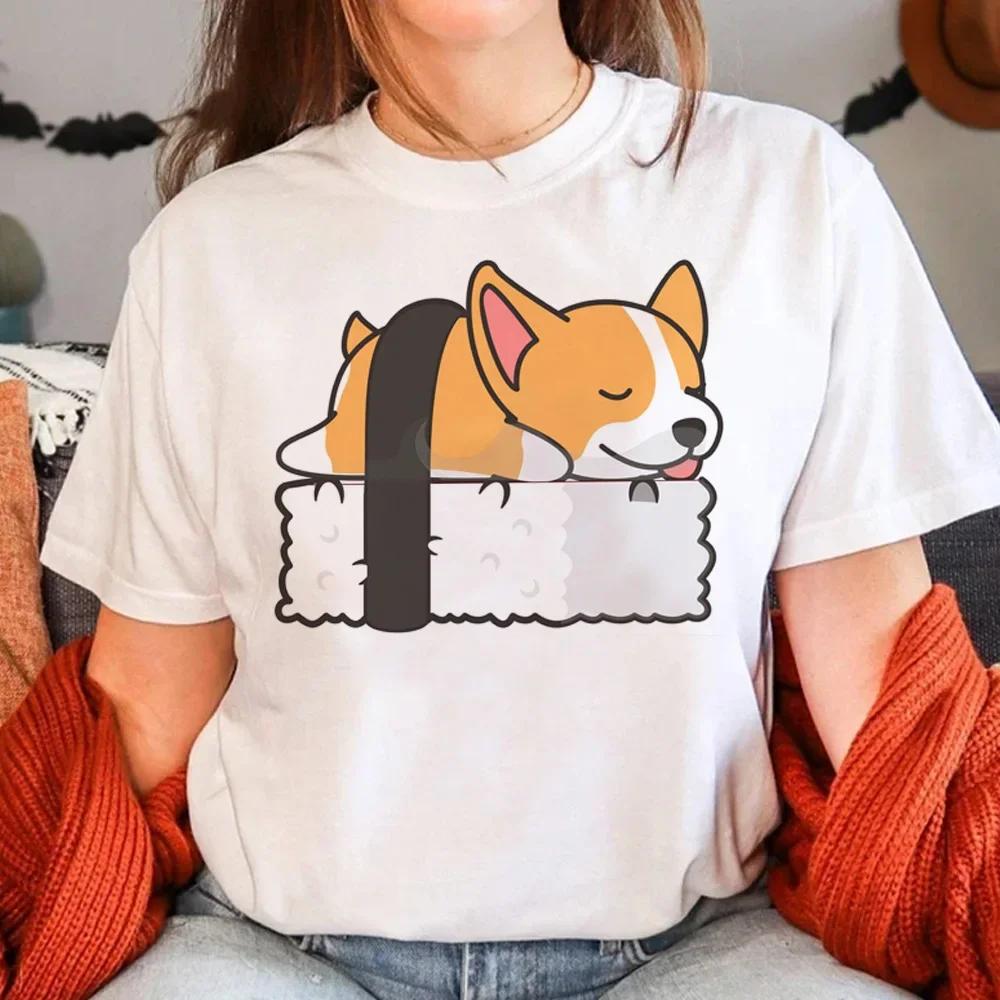 Sushi Tshirt Women Summer T-shirts Female Manga 2000s Clothing Graphic T Shirts Aesthetic Clothes Fashion Harajuku Personality