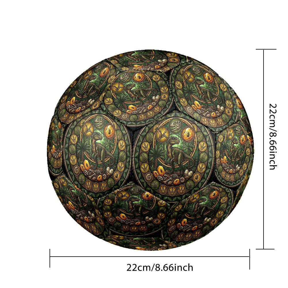 Dinosaur Fossil Glass Round Football Size 5 Adult Ball Suitable for Training Matches and Outdoor Team.