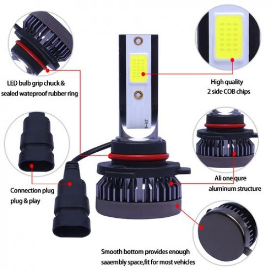 Mini 9005 LED Headlight Bulb Conversion Kit High Beam White Super Bright 6500K