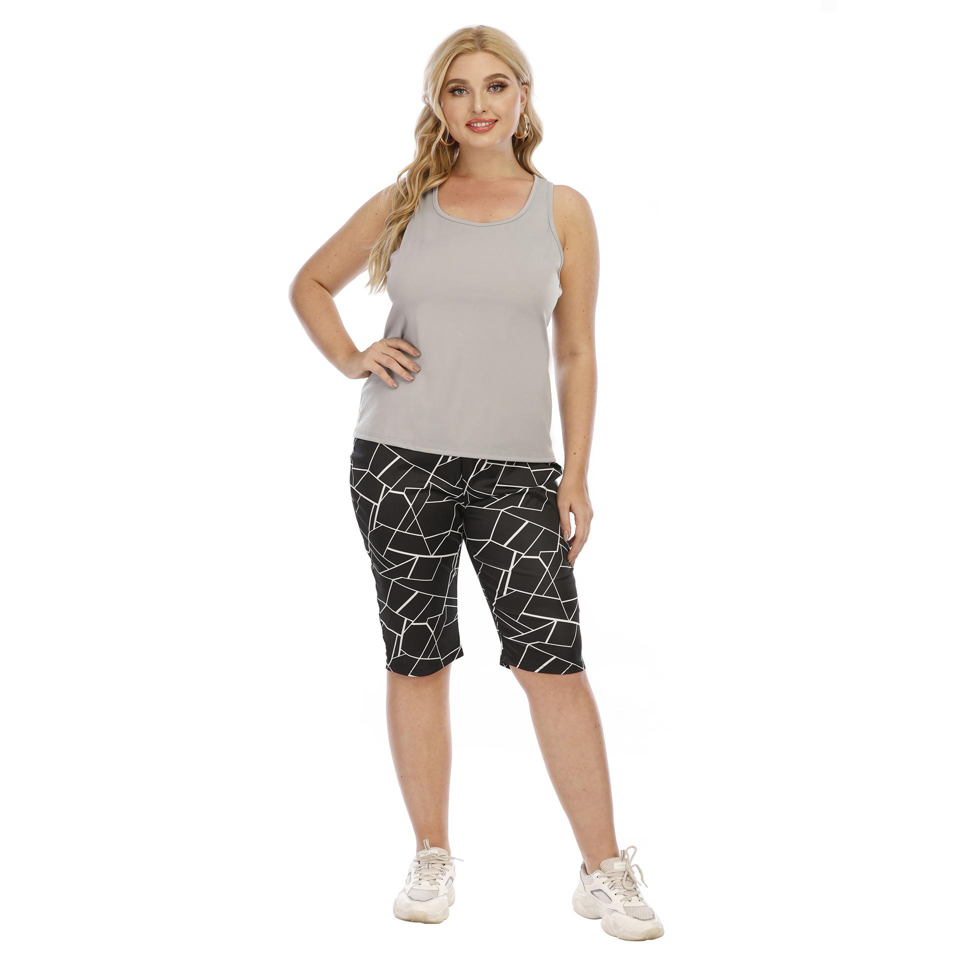 

Летний женский жилет размера плюс, спортивный повседневный простой женский жилет, футболка 4XL серый