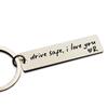 Stainless Steel Square Plate Engraved Alphabet Keychain Gift