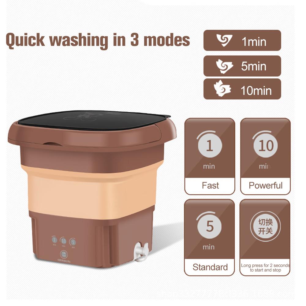 New Folding Washing Machine Portable Mini Socks Underwear Cleaning Machine Chocolate Color Home Appliance