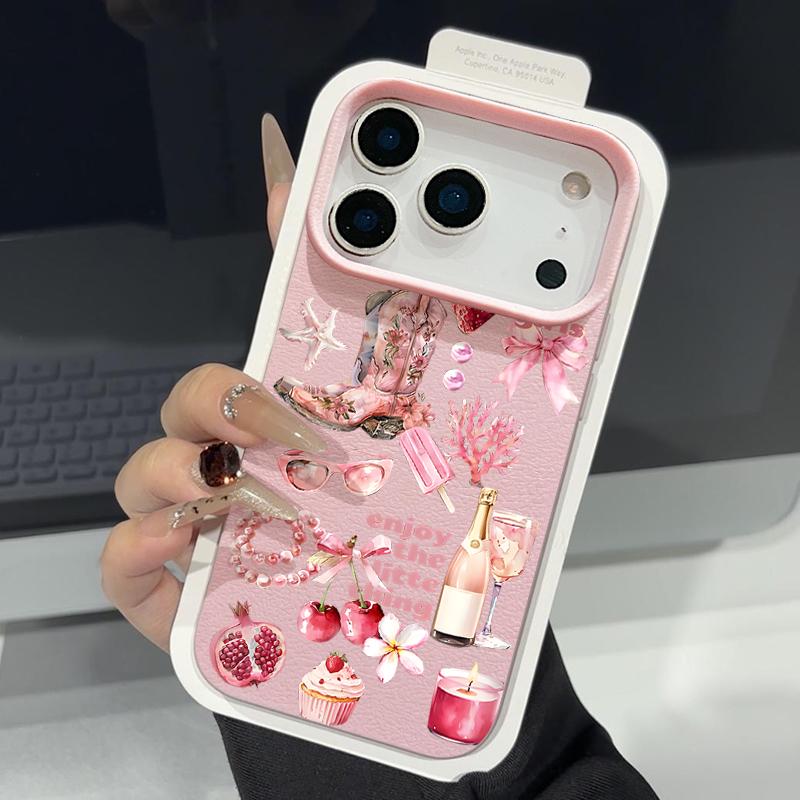 Leather Texture TPU Phone Case For iPhone 17 17e 16e 16 15 Pro Max 14 13 Pro Max 11 Bowknot Pattern Soft Silicone Back Cover