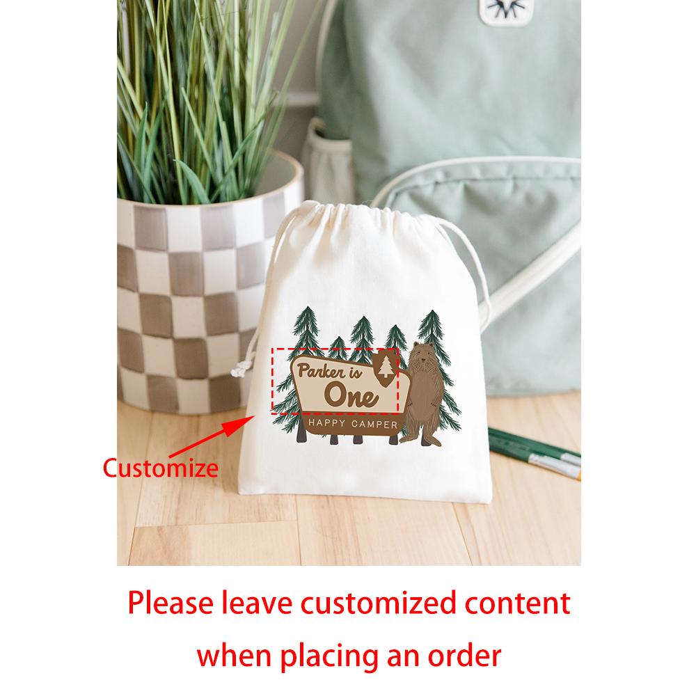 

Personalized 4Pcs One Happy Camper Favor Bags Baby Shower Gift Camp Party Theme Birthday Party Guests Favors Newborn Keepsake 4pcs 13X18cm