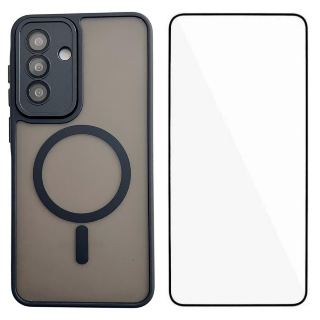 For Samsung Galaxy A35 5G Magnetic Case WANLONFENG QB Series PC TPU Phone Cover with Screen Film