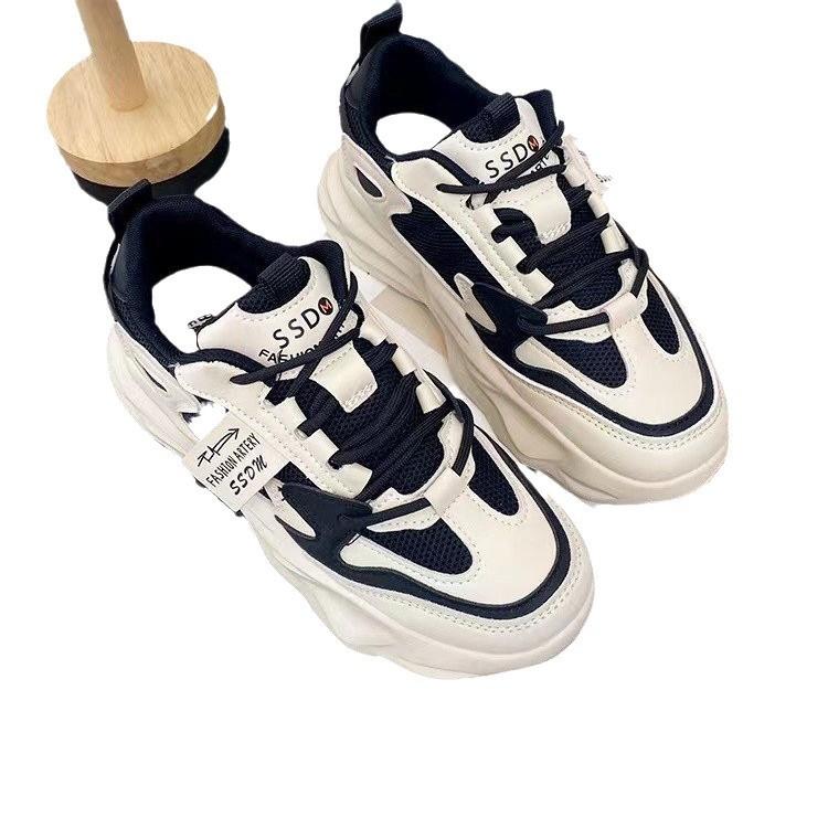 Color Matching Retro Dad Shoes Women's Versatile Platform Leisure Sports Show Feet Small Student Shoes Spot
