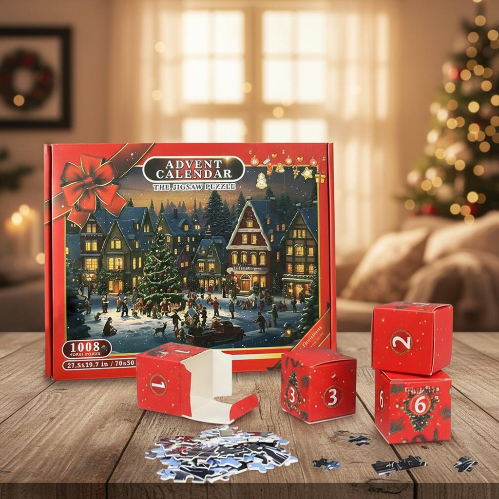 Christmas Puzzle 24 Days Christmas Countdown Calendar 1008 Pieces Jigsaw Puzzles Christmas Advent Calendar for Adults