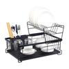 Double-Tier Black Kitchen Dish Drying Rack