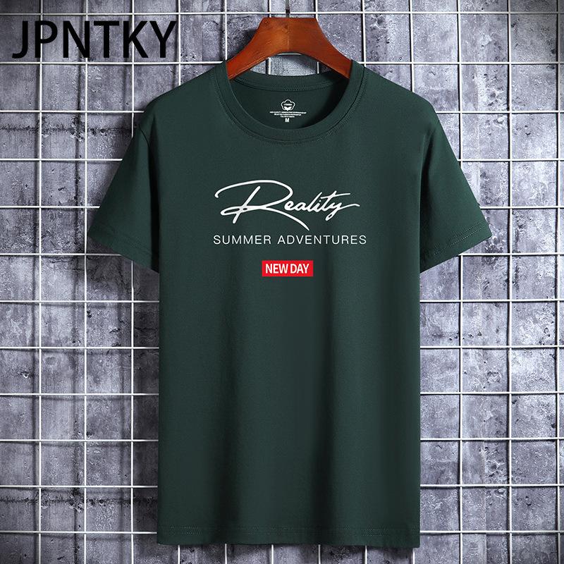 JPNTKY Cotton Short Sleeve T-shirt Men's Fashion Loose Half Sleeve Shirt Printed Compassionate Shirt