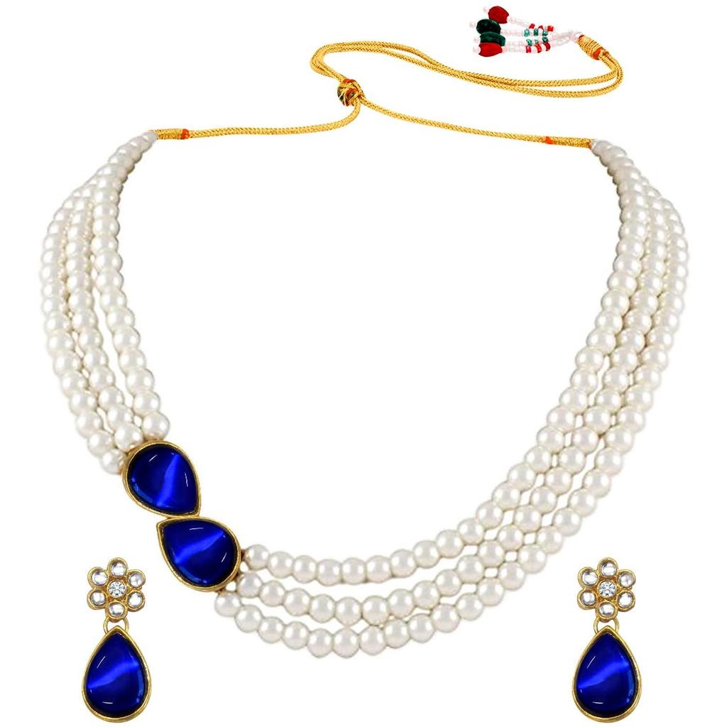 Faux Pearl Crystal Necklace and Jewellery Set Gift for Women