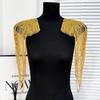 Black Tassel Chain Sequins Shoulders Wedding Dress Performance Dress Fashion Accessories