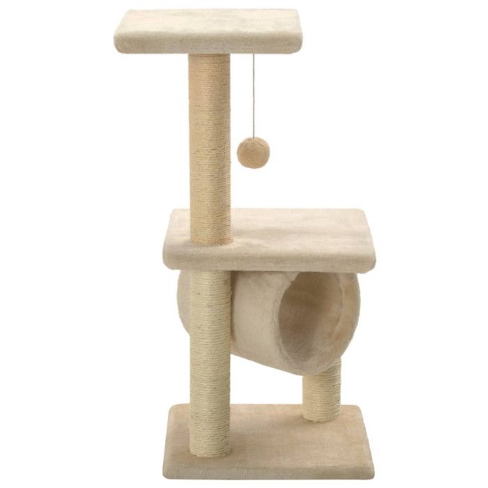 VidaXL Cat Tree with Sisal Scratching Posts 65 Cm Beige