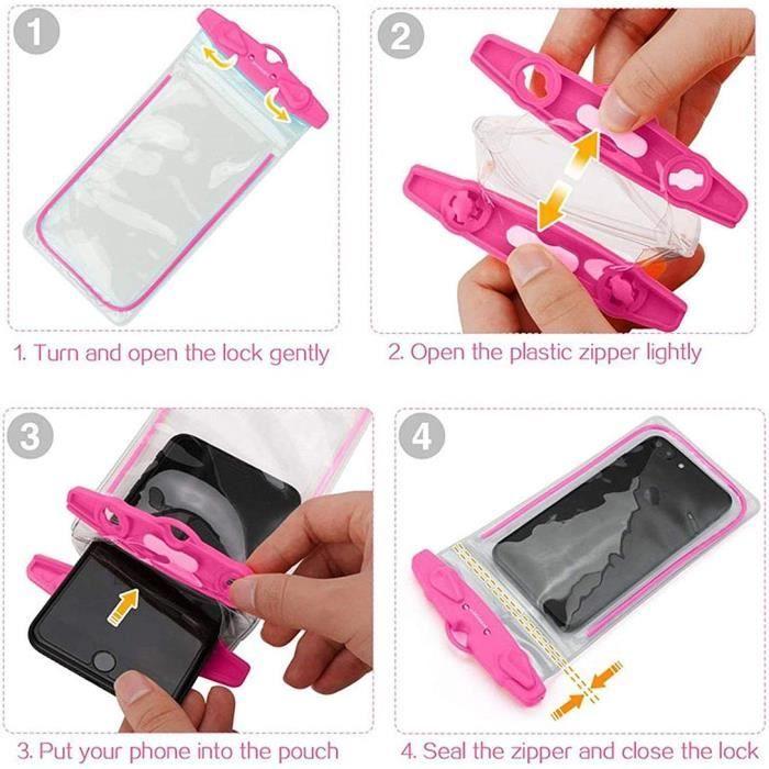 Universal Waterproof Pouch - E.F.CONNECTION - for Smartphone iPhone Xiaomi Redmi Samsung OPPO Huawei - Black