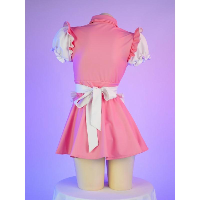 Lolita Anime Cosplay Costumes High Quality Pink Maid Outfit Apron Dress Female Anchor Sexy Lingerie Servant Uniform Set