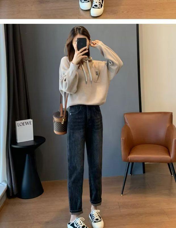 

Женские утепленные вельветовые джинсы-гаремы: Прямой, Свободный, Приталенный крой для Осени/Зимы 2024 5XL