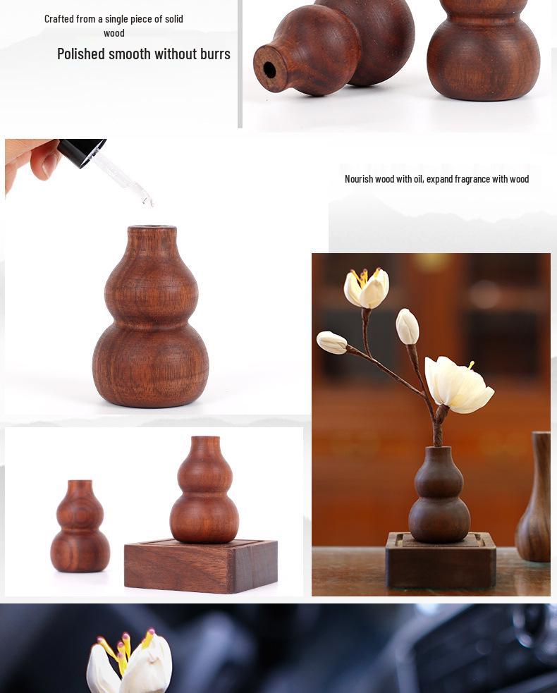 Wooden Walnut Aroma Diffuser: Essential Oil Vase for Home & Bedroom