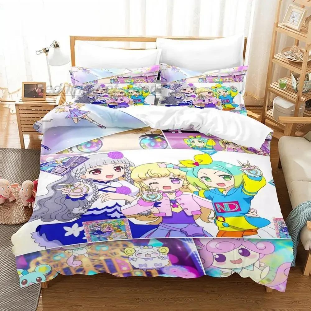 Soft Stylish Single Twin Full Queen King 3D Kawaii Girls Idol Time Pripara Size Bed Adult Kid Bedroom Anime Quilt