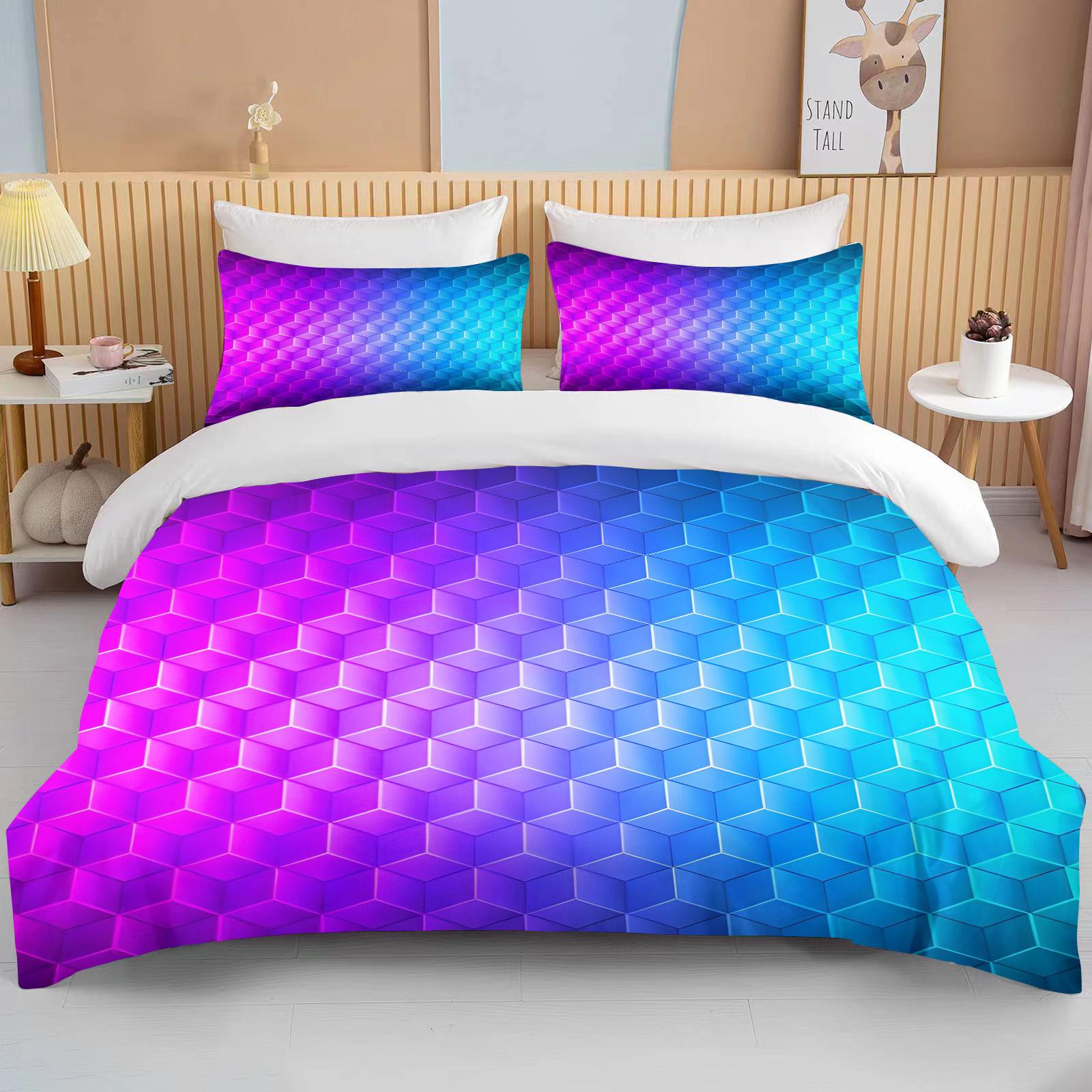 

Comforter 3D Geometric Hexagonal Rhombus Print Bedding Set 1 2 S Adult And Kids Bedding Set Luxury Gifts Comforter (quilt)-EU Single(135*200cm)3pcs