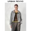 UR Women's Heather Gray Drawstring Hooded Jacket UWH150071
