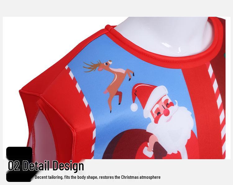 Kids Santa Claus Christmas Costume with Candy Cane Gift Box - Perfect for Parties and Performances