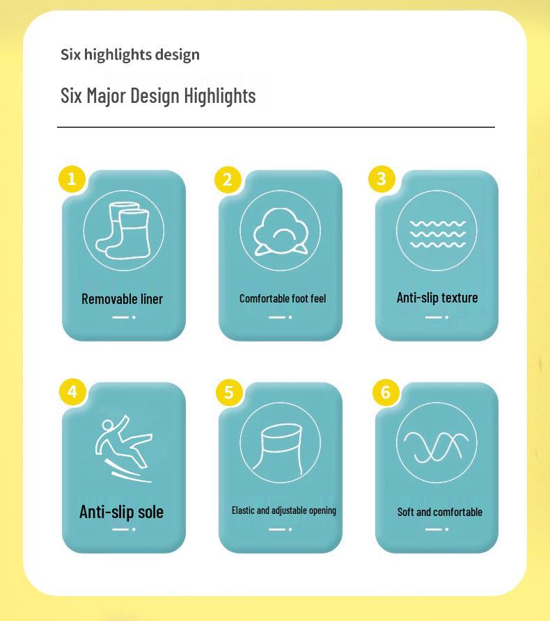 Children's Waterproof Unicorn & Dinosaur Rain Boots with Non-Slip Sole, Fleece-Lined for Boys & Girls