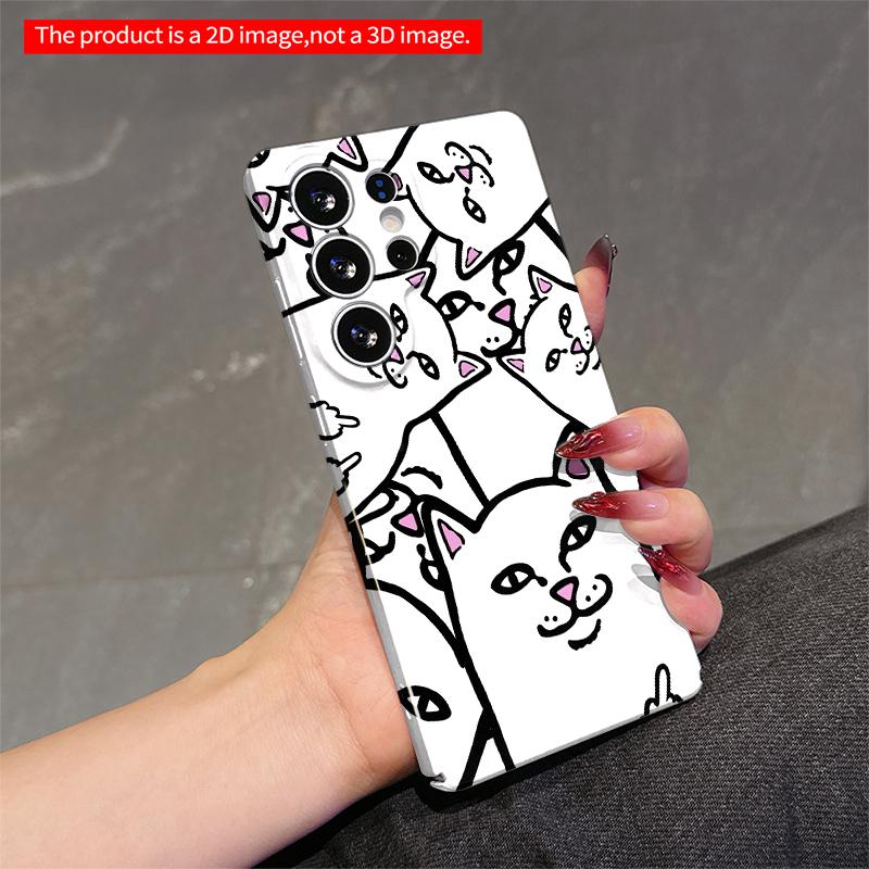 2DFlat Samsung Phone Case Funny Cats Pattern Phone Case Applicable To Galaxy S22 S23 S24 S25ULTRA S26 A12 A13 A14 A15 A16 A34 A35 A54 A55