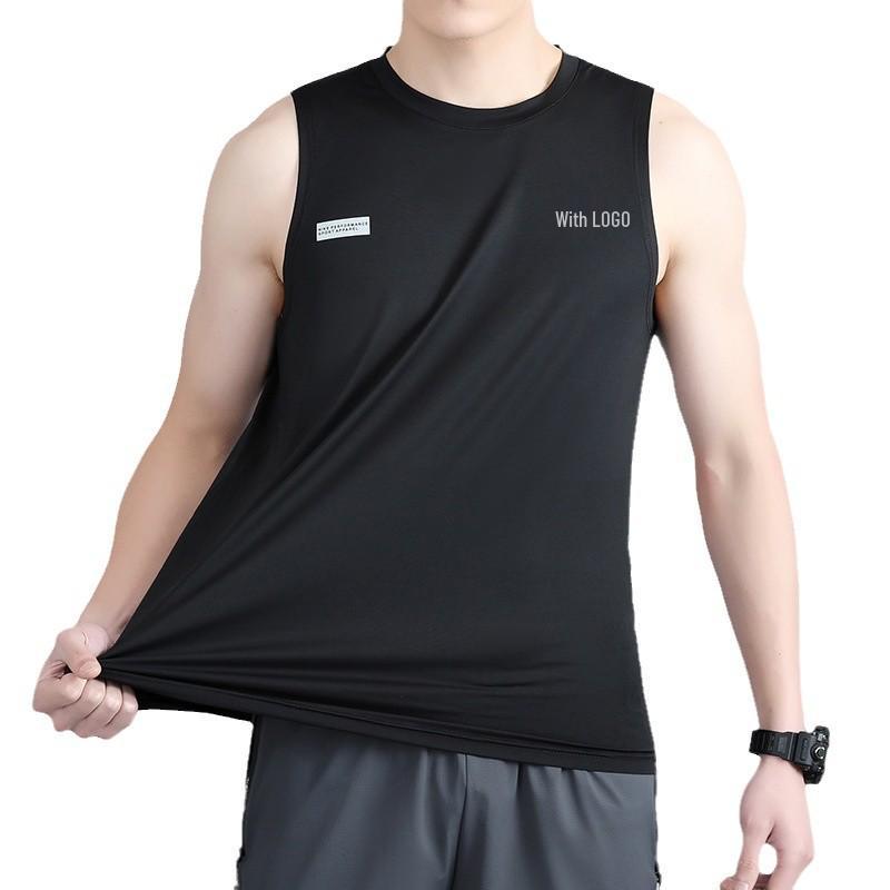 Men's Quick-Dry Ice Silk Stretch Tank Top - Sleeveless Summer Fitness Vest