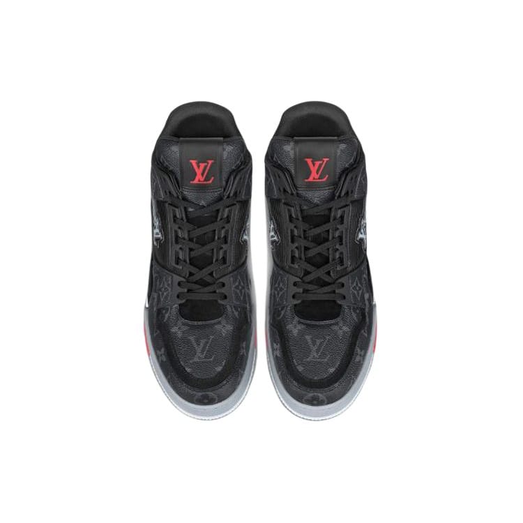 Louis Vuitton Trainer Sneakers 'Black Monogram Red' 1A8AAA
