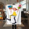 1PC Pippi Longstocking Print Flannel Blanket, High Quality Comfortable for All Seasons, Home Decor, Warmth and Comfort, Perfect for Christmas Gifts115