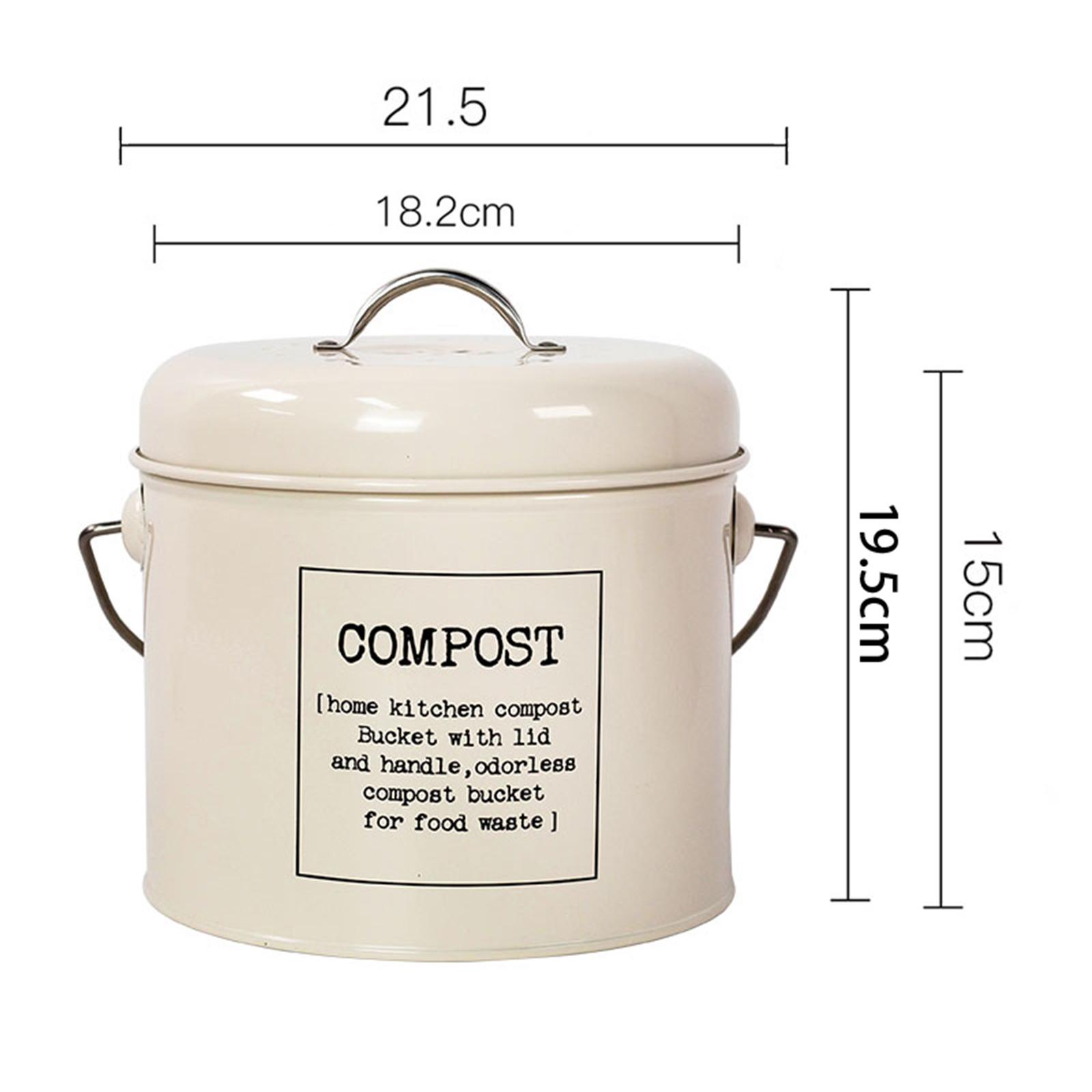 

Металлическое кухонное компостное ведро Кухонная столешница Кухонное мусорное ведро с крышкой для пищевых отходов Фермерское мусорное ведро