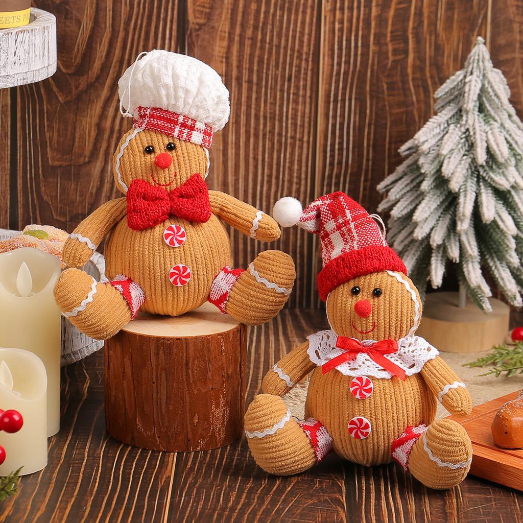 Gingerbread Christmas Decoration Xmas Tree Decoration Cute Christmas Figure Decor Gingerbread Doll for Tabletop Bedroom Shelf