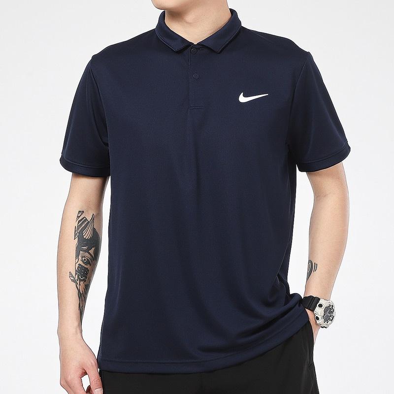 Nike Court Dri-fit Victory Casual Sports Tennis lapel Short Sleeve Polo Shirt Navy Blue Men's CW6851-451