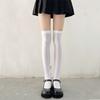 JK Spice Girl Student Velvet Pure Black Short Medium Tube Calf Half Over Knee White Stockings Children Summer Spring and Autumn