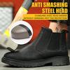 Men Safety Boots Steel Toe Shoes Work Shoes Leather Boots Indestructible Shoes Puncture-Proof Boots