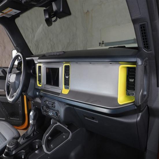 4 Stück Klimaanlagenauslass Dekorabdeckung Zierleiste für Ford Bronco Gelb