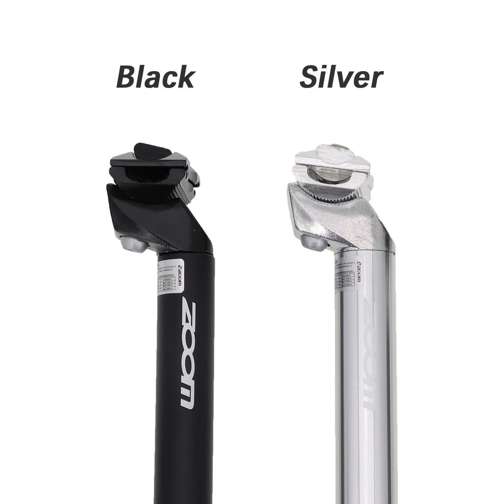 DJC MTB Bike Seatpost, 25.4mm, 26.8mm, 27.2mm, Black/Silver, 350mm Length (Black 26.8mm)
