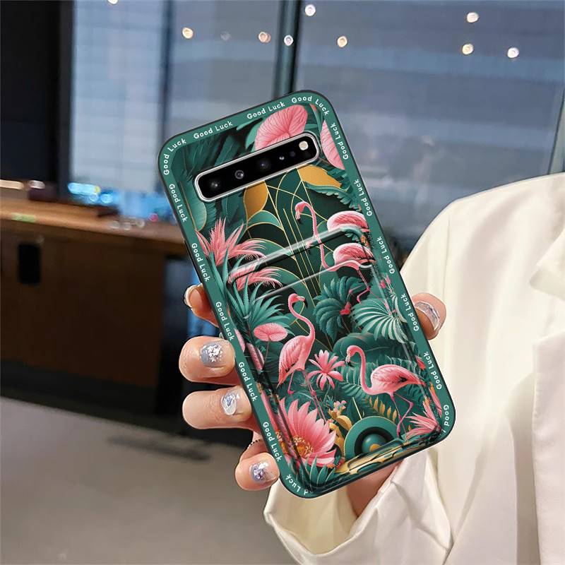 Shockproof Silicone Phone Case For Samsung Galaxy S10 5G/SM-G977N Soft Case Cover Cute Anti-knock Card Slot Back Cover