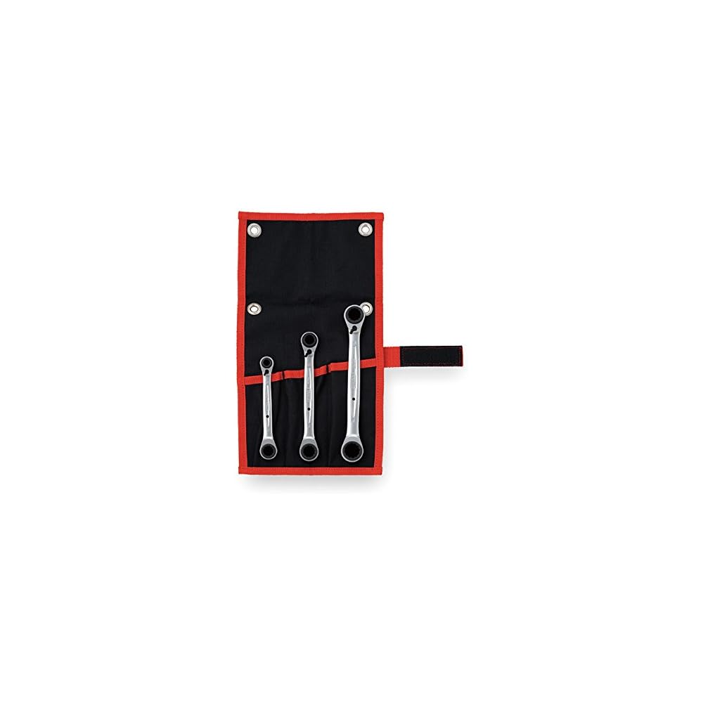 TONE 4-Way Ratchet Wrench Set RMW300 Black 3-Piece Durable Tool Set