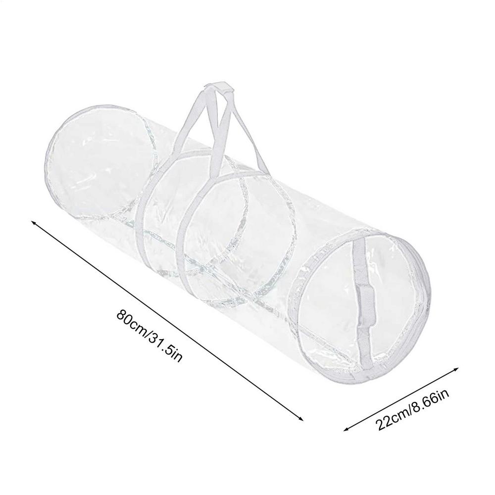 Christmas Cylinder Gift Wrap Storage Clear Bag Wrapping Paper Organizer Underbed Storage for Rolls Ribbon Bows Gift Bags