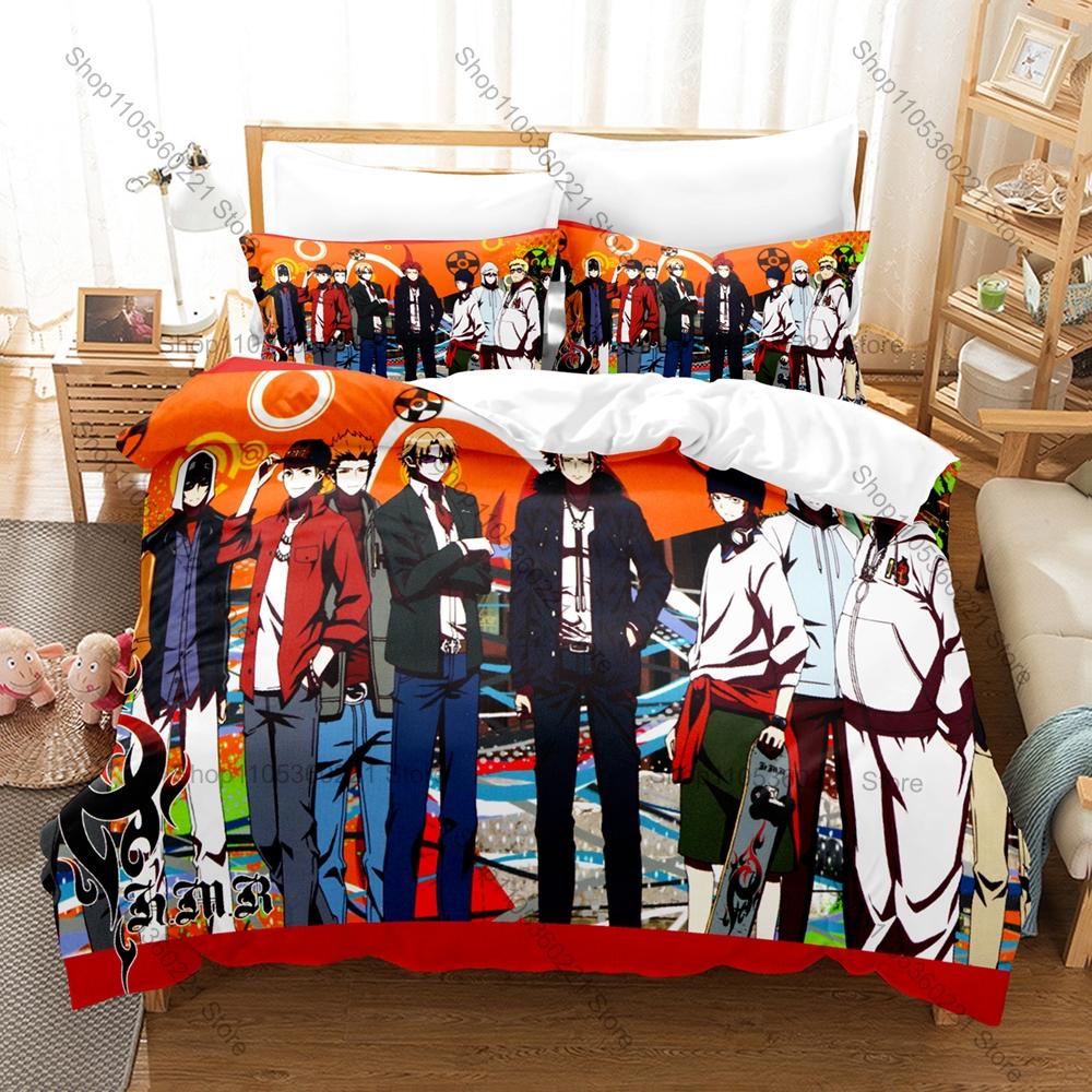 Cool Mikoto Suoh Flame Homra Group Character Collage Poster Duvet Cover Set For K Project Anime Collectors