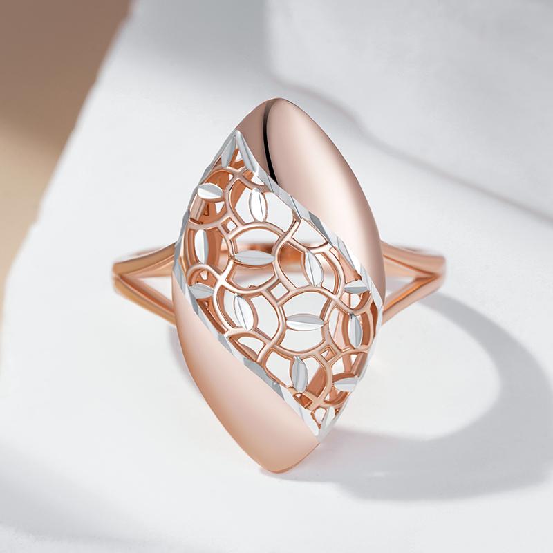 Unique Flower Ethnic Bridal Ring For Women Fashion  Rose Gold  Color Mix High Quality Daily Fine Boho Jewelry