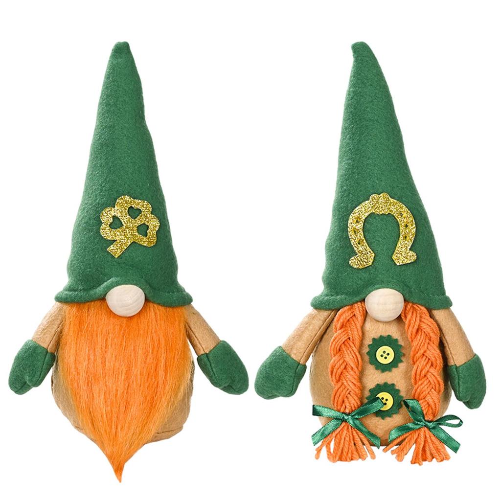St.Patrick's Day Green Gnome Plush Ornaments, Irish Rudolph Doll ...