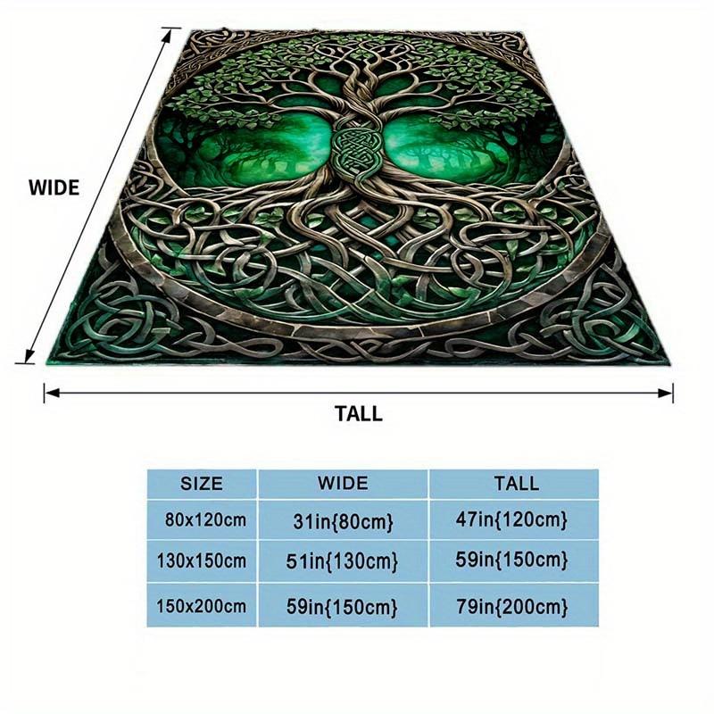 Celtic Tree of Life Flannel Blanket-Soft Sofa Blanket-Large Celtic Knot Decorative Tree of Life Print Comfortable Room Bedspread