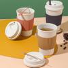 480ml Milk Cup Food Grade Heat-Resistant Large Capacity BPA Free Good Sealing Anti-scald Wheat Water Coffee Cup