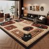 Cartoon Black Cat Carpet Mat Rug - Patchwork Geometric Pattern Romantic Life Home Decoration for Living Room Bedroom Carpet