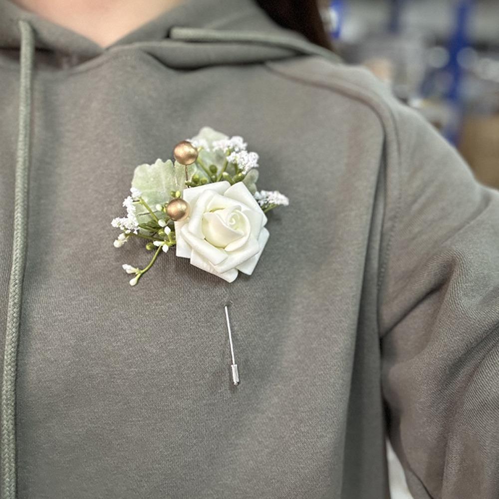 Artificial Wedding Boutonniere Party Decoration Flower Buttonhole Corsage  Wedding Accessories
