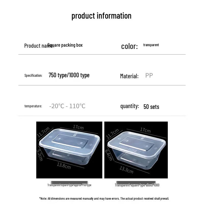 AOmeiyou Disposable Clear Plastic Food Containers