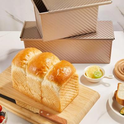 Forma na bochník Pullman s víkem Kapacita těsta 1 lb Nepřilnavé pečicí nádobí Uhlíková ocel Vlnitá krabička na chleba na pečení Forma na chleba